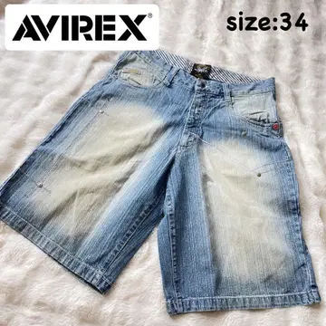 AVIREX 아비렉스 데님 하프 팬츠 남성용 34 빅 사이즈