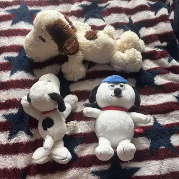 스누피 봉제 인형 3개 세트