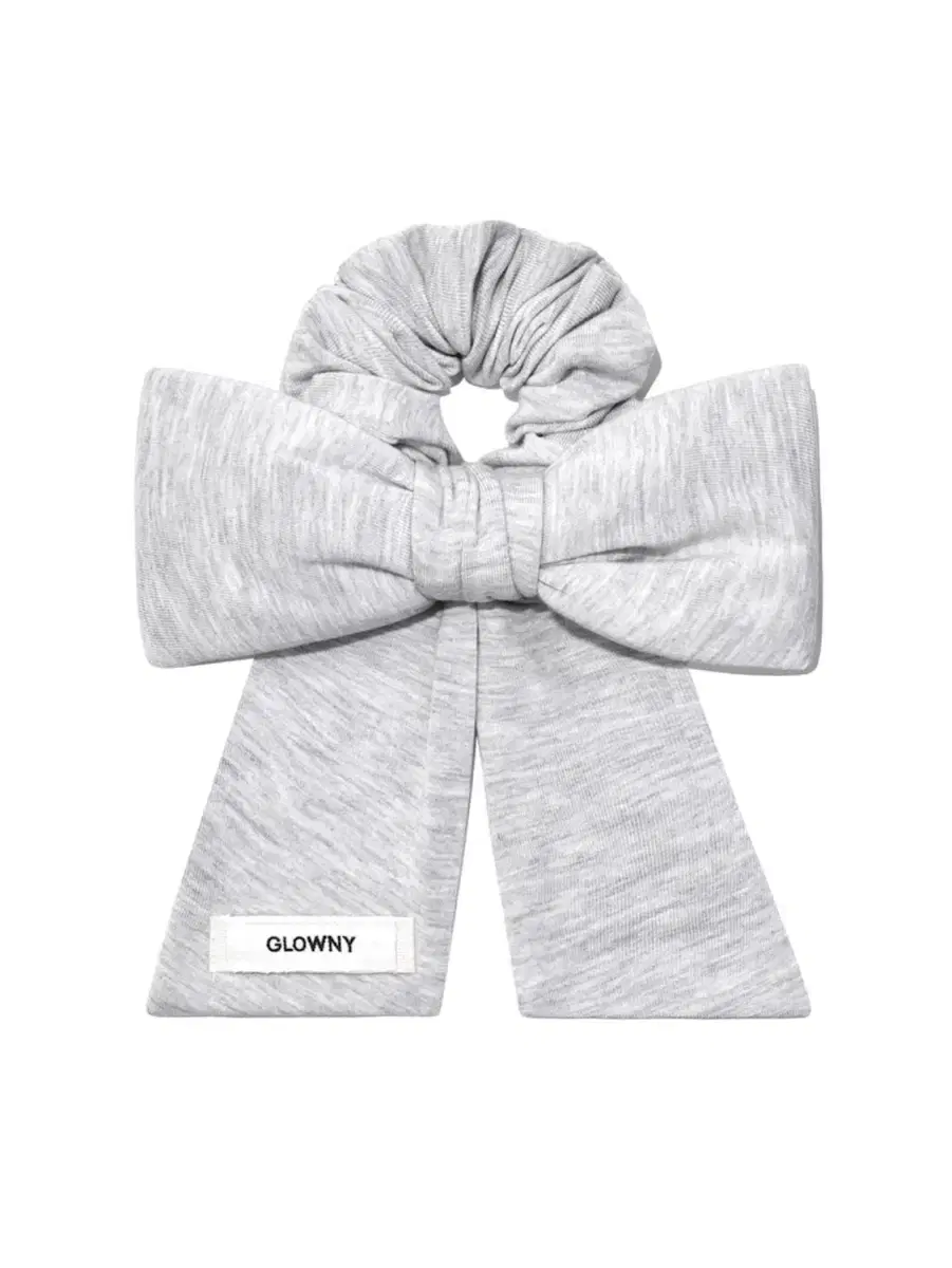 (New) Glowny Bow Scrunchie White Melange