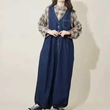 큐브 슈가 데님 올인원 살로펫 프리 사이즈