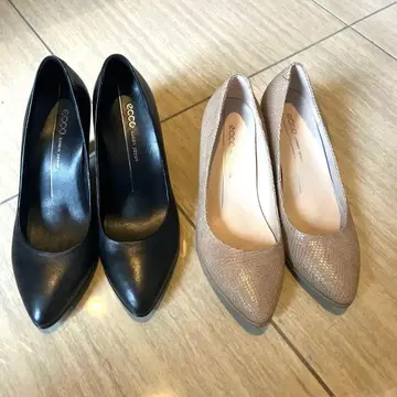ECCO 하이힐 블랙 베이지 사이즈 35 2켤레 세트