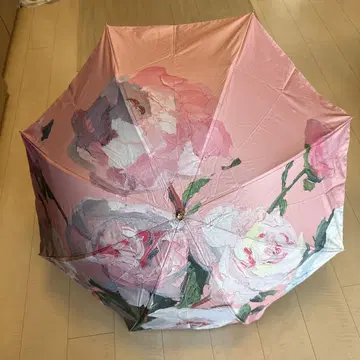 꽃무늬 핑크 접이식 우산 수납 봉투 포함
