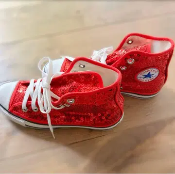 CONVERSE 스팽글 레드 스니커즈 24cm