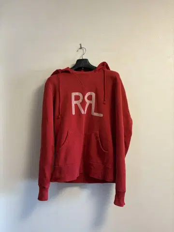 RRL 빨간색 후드 부착 후드티