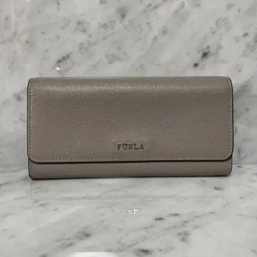 FURLA 훌라 장지갑 그레이 천연 가죽 실버 지퍼