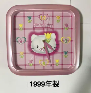 헬로키티 벽걸이 시계 튤립 1999년 제작 미사용