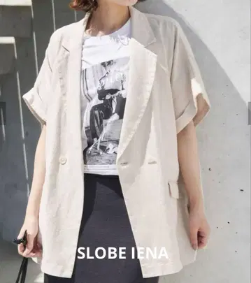 SLOBE IENA 레이온 린넨 하프 슬리브 자켓