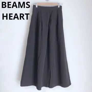 빔즈 하트 롱 스커트 플레어 스커트 슬림 심플 네이비