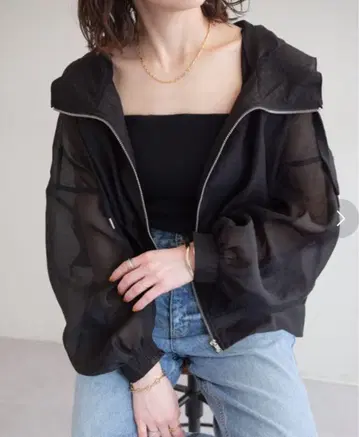 새상품급 DISCOST 디스코트 시스루 마운틴 후드티 블랙 검정