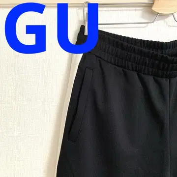 GU 지유 트랙 팬츠 사이드 라인 블랙 L 사이즈 유니섹스