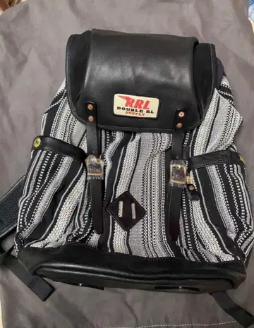 RRL 블랙 스트라이프 백팩