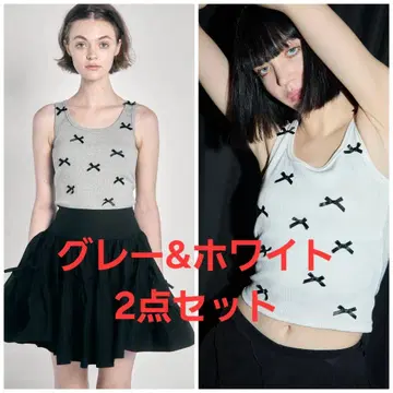 에핀 리본 컵 탱크탑 2개 세트