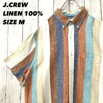 J.CREW 제이크루 반팔 아이리쉬 린넨 멀티 컬러 스트라이프 BD 셔츠