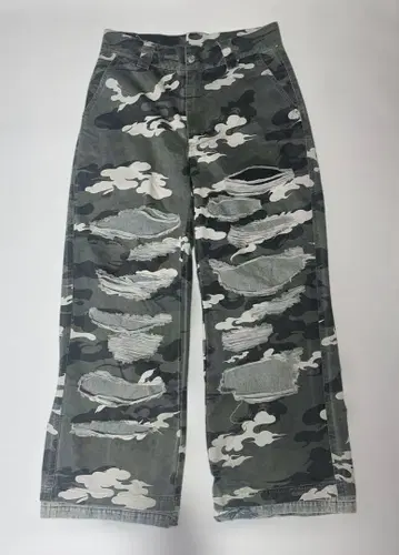 supplier 카모플라쥬 데님 와이드 팬츠
