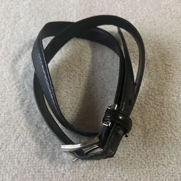 MICHEL KLEIN 블랙 가죽 벨트