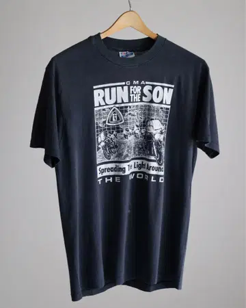 80s Hanes 헤인즈 CMA 블랙 T
