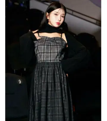 츄도킹 체크 원피스 FSsize