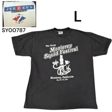 90s 멕시코제 저지 이벤트 프린트 반팔 티셔츠 L 블랙
