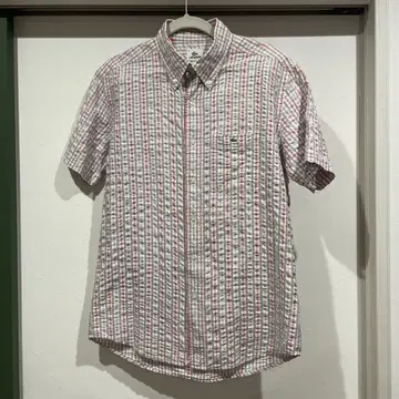 라코스테 90s 체크 셔츠 반팔 셔츠