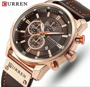 CURREN 크로노그래프 손목시계 브라운 고급스러움