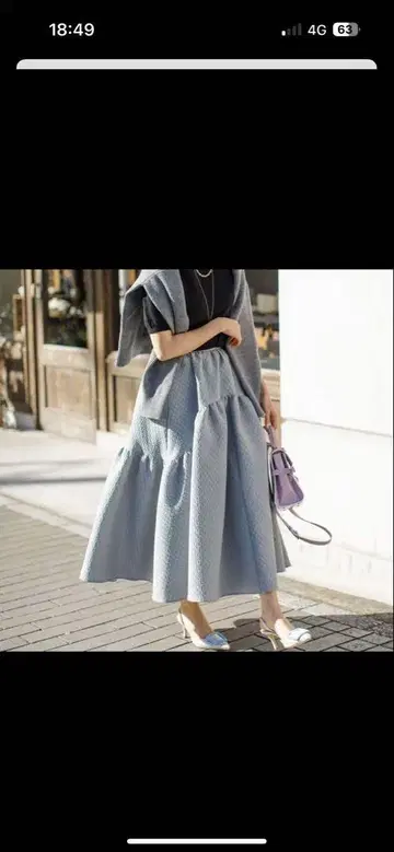 Bluelea Jacquard skirt 그레이 36 사이즈