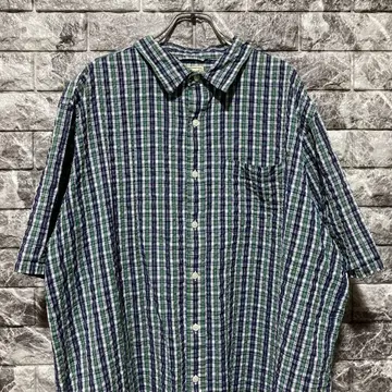 L.L.Bean 반팔 체크 셔츠 엘엘빈 반팔 셔츠 시어서커