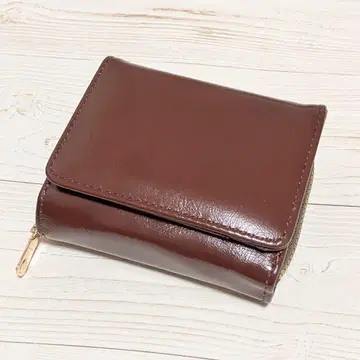 브라운 3단 폴더형 지갑 미니 지갑 심플 새상품