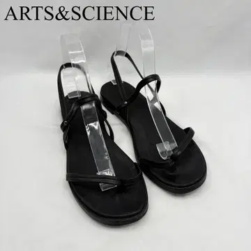 ARTS&SCIENCE 가죽 스트랩 플랫 샌들 블랙