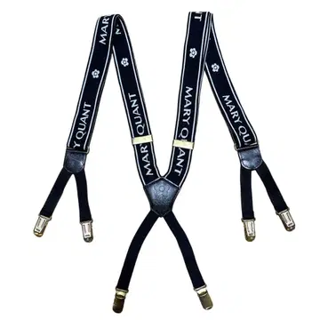 MARY QUANT 서스펜더 블랙/화이트 로고