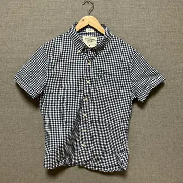 Abercrombie & Fitch 깅엄 체크 반팔 셔츠 M