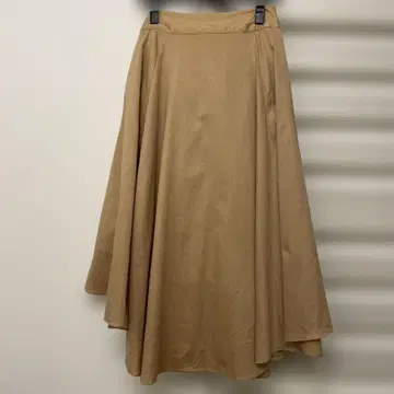 BARNEYS NEW YORK 리본 플레어 롱 스커트 베이지