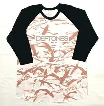 데프톤즈 올 패턴 래글런 티셔츠 XXL DEFTONES 7부 소매