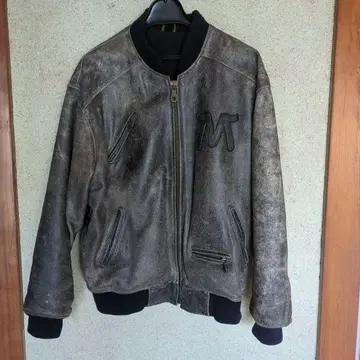 marlboro 말보로 바시티 자켓 봄버 자켓 소가죽