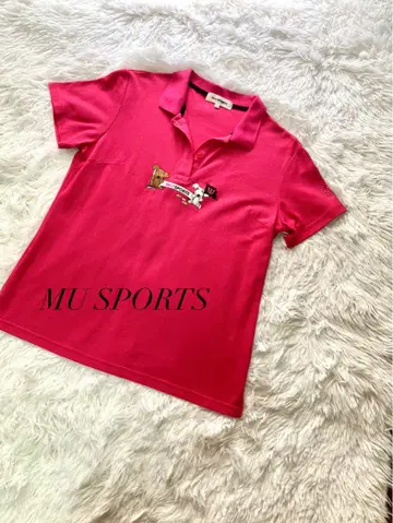 MU SPORTS 핑크 피케 셔츠 반팔 새상품급
