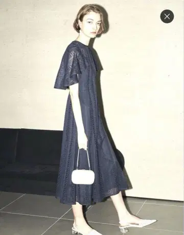 셀포드 케이프 레이스 원피스 네이비 36