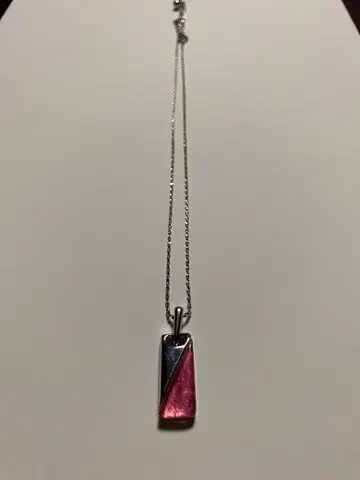 데이지 핑크와 실버 목걸이