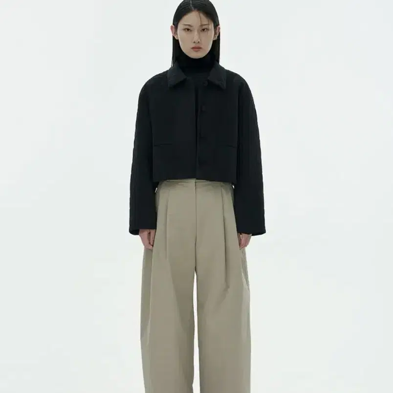 AMOMENTO | 아모멘토 Amomento Boat Neck Two Way Jacket, Black