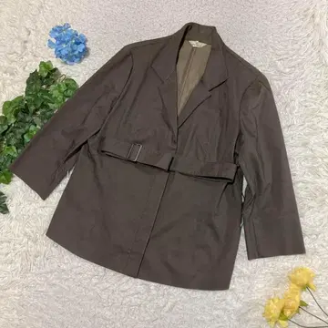 새상품급 쿠미쿄쿠 스프링 자켓 브라운 벨트 7 XL