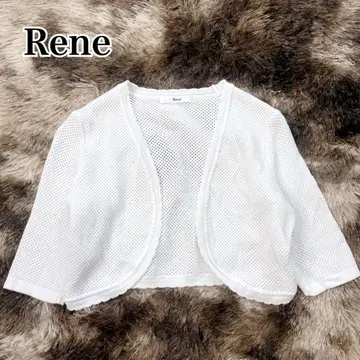 Rene 르네 메쉬 숏 기장 볼레로 반팔 화이트 36