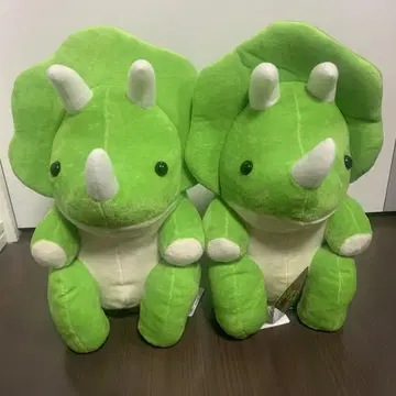 공룡 시대 쭈그리고 앉은 트리케라톱스 JB 사이즈 약 35cm 2개 세트