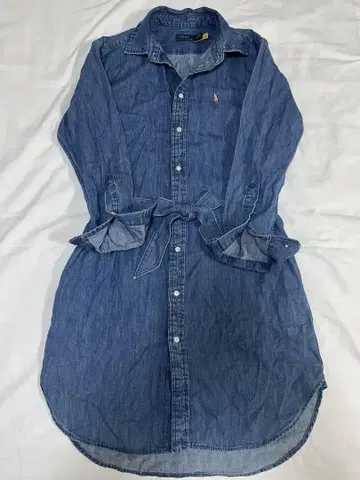 폴로 랄프로렌 데님 셔츠 원피스 허리 리본 포함