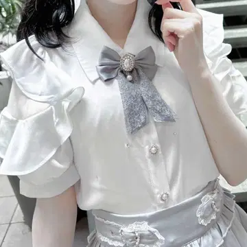 ROJITA 로지타 반짝이는 비쥬 블라우스