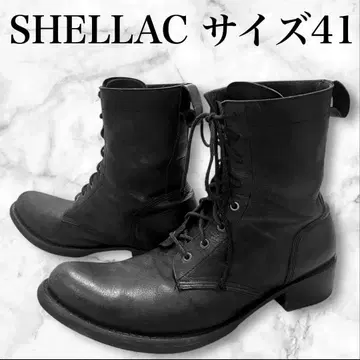 레어 SHELLAC 낙타 가죽 카멜 가죽 부츠 레이스업 레이스업