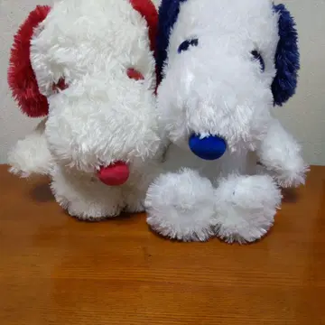 스누피 봉제 인형 화이트 빨강 파랑 택 포함 새상품 세트