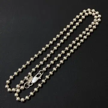 SAAD 사드 실버 3mm 공 체인 로고 플레이트 46cm