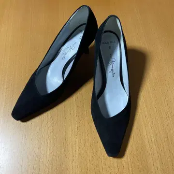 긴자 카네마츠 AQUA BELL 블랙 스웨이드 펌프스