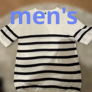 a.v.v HOMME 보더 반팔 니트 스웨터 M