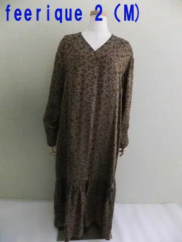 새상품급 수수료 리릭 롱 원피스 2 (M) 골드 브라운 계열 꽃무늬