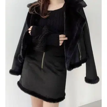 RESEXXY 페이크 무스탕 블루종