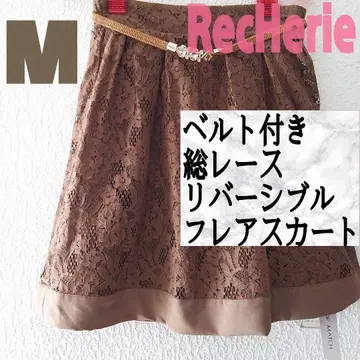 벨트 스커트 전체 레이스 리버서블 플레어 스커트 RecHerie 새상품